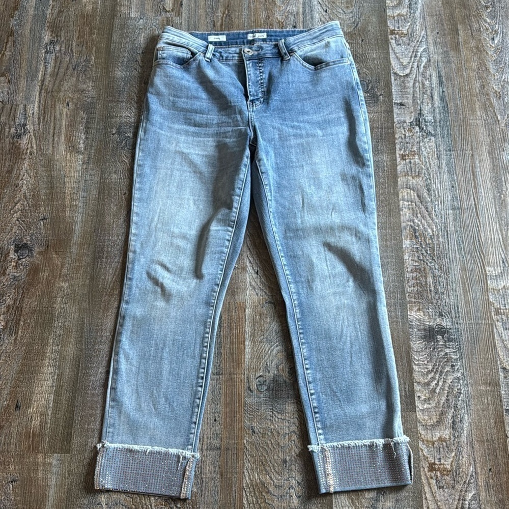 Tribal | Skinny Rhinestone Cuff Jeans